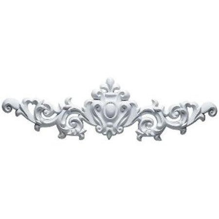 DWELLINGDESIGNS 22.5 In. W X 6.75 In. H X 1.12 In. P Architectural accent - Marcella Large Leaf With Scrolls Onlay DW68900